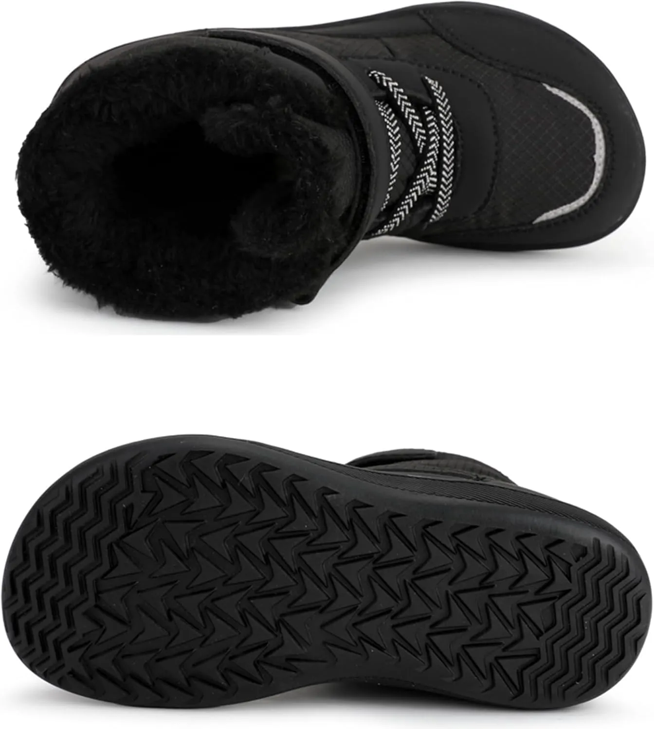 214years Kids Booties Fuzzy Lined Winter Warm Lace-Up Boots Toddler Cozy aterproof Snowboots Sneaker Plush Boots