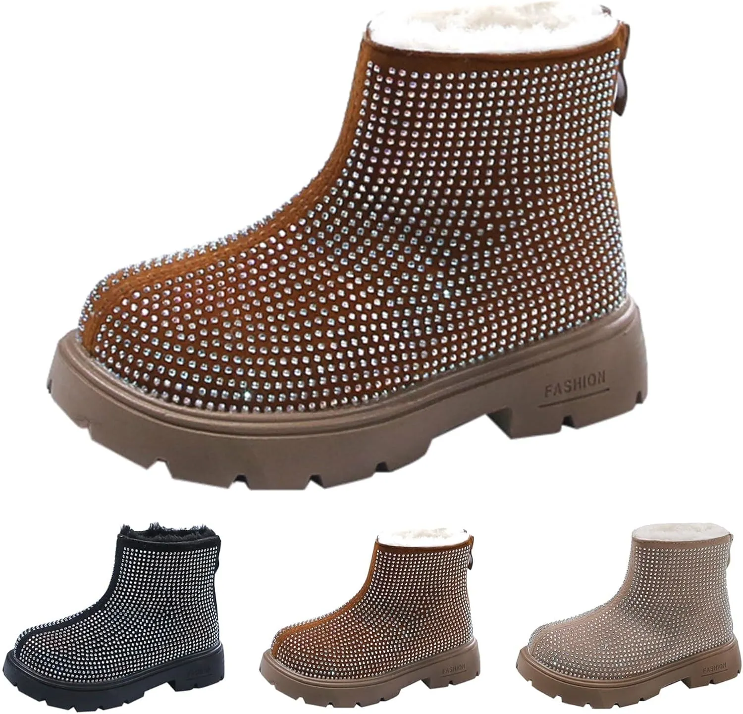 Ankle Boots for Girls Spring Autumn Winter Girls Fashion Rear Zipper Short Boots Infant First Walking Warm Shoes
