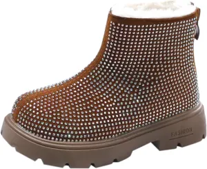 Ankle Boots for Girls Spring Autumn Winter Girls Fashion Rear Zipper Short Boots Infant First Walking Warm Shoes