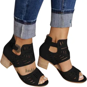 Eduavar Shoes for Women Sandals Dressy, Sandals for Women Casual Summer Wedge Platform Sandals Open Toe Hook and Loop Sandal