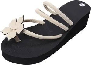 Eduavar Womens Sandals Dressy, Sandals Women Flat Floral Flip Flops Sandals Casual Summer Beach Sandals Slippers