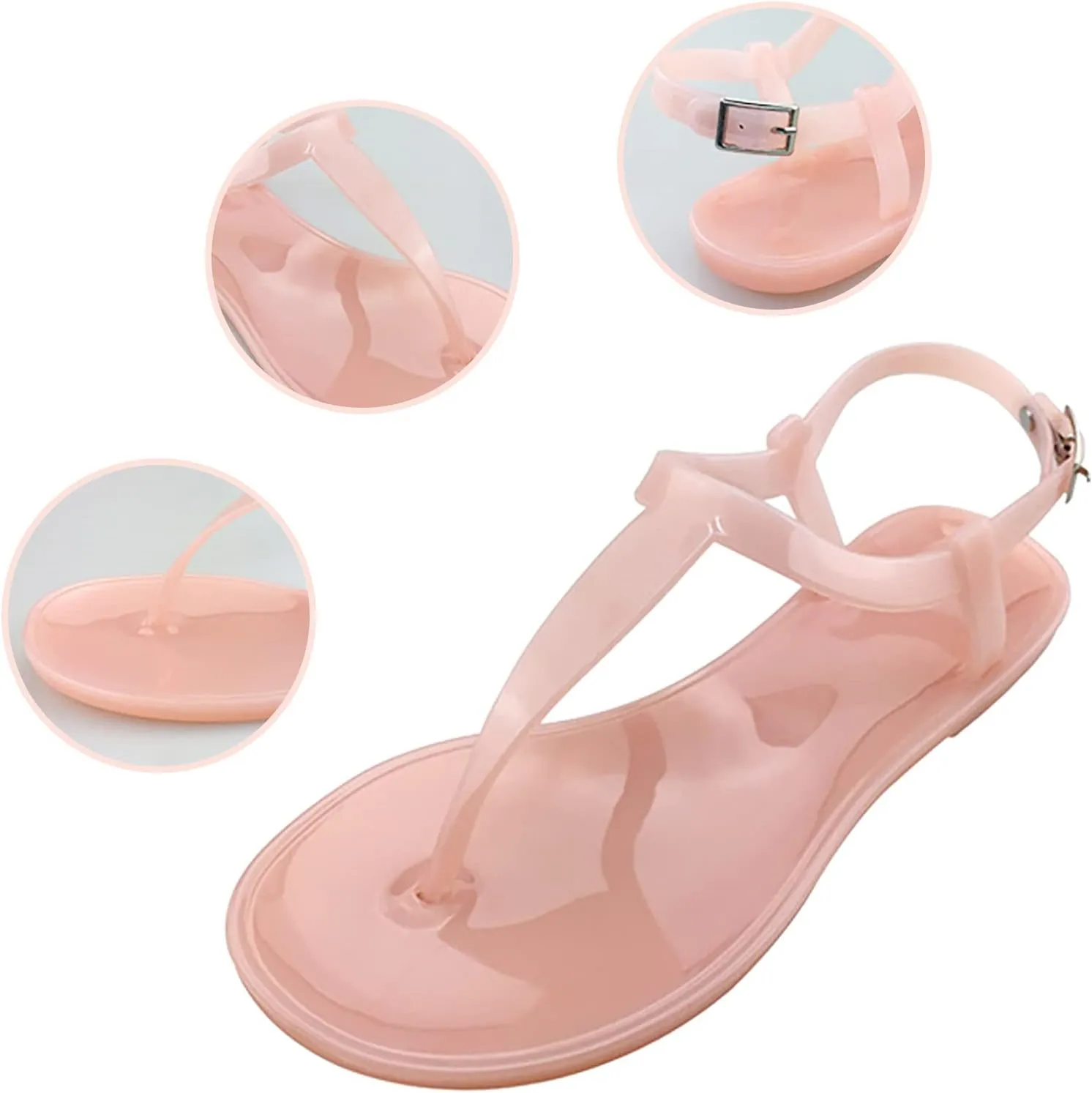 Flats Sandals for Women Dressy Casual Adjustable Sandals Memory Foam Insole Summer Walking Classic Shoe 2025