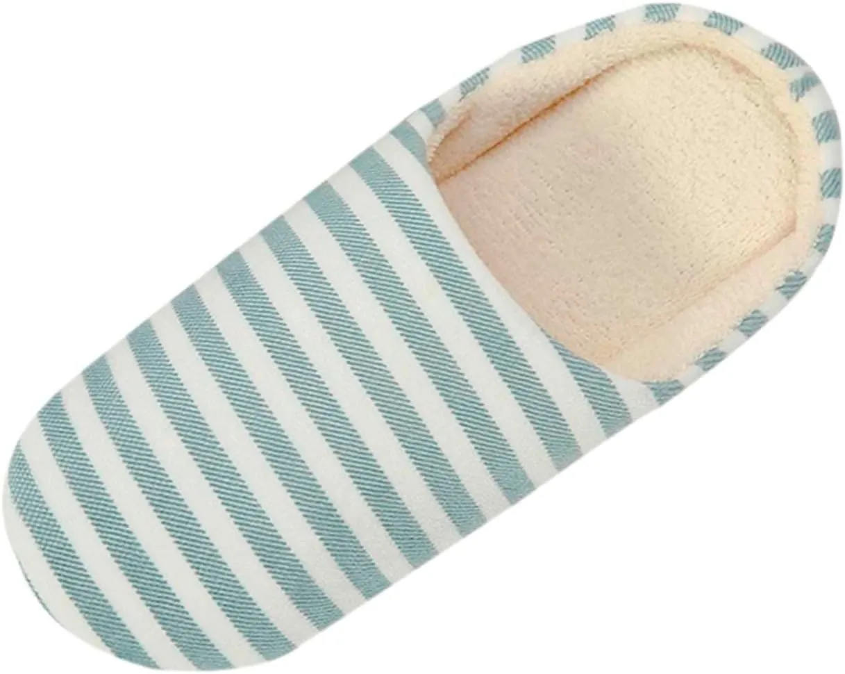 hlysgo Womens Fuzzy House Slipper Colorful Striped Lightweight Indoor Outdoor Winter Bed Slippers with Memory Foam
