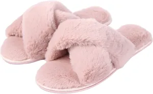 Home Slipper Cozy Slippers Women's Light House Indoor Slippers Fuzzy Cross/Open Toe Slippers