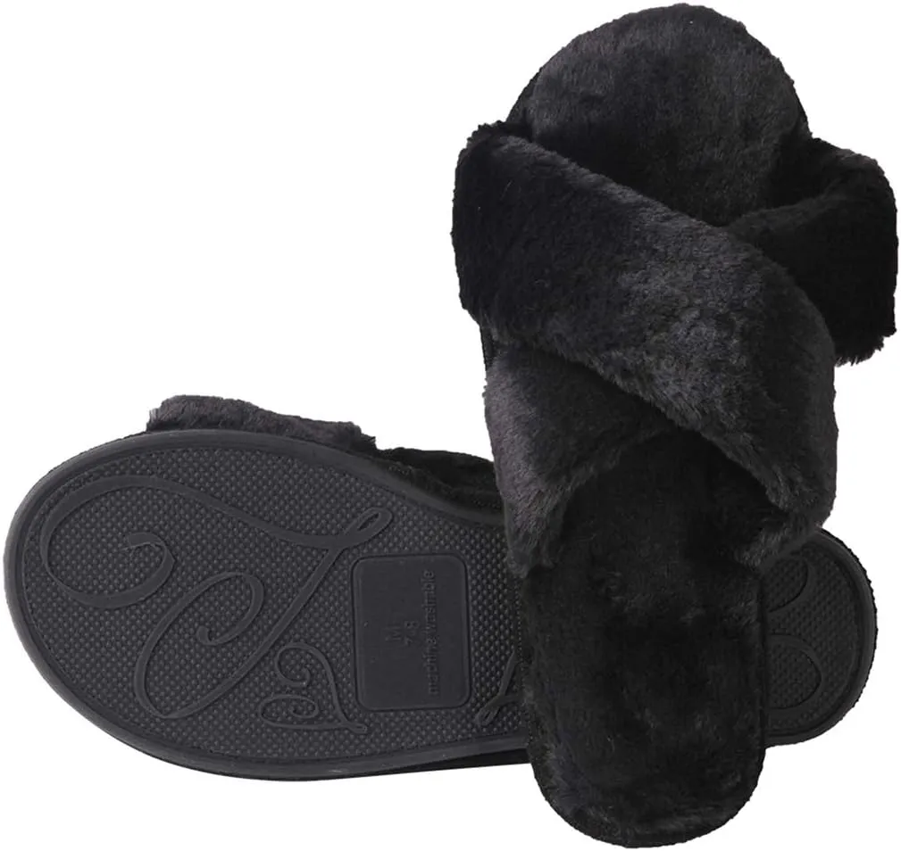 Home Slipper Cozy Slippers Women's Light House Indoor Slippers Fuzzy Cross/Open Toe Slippers