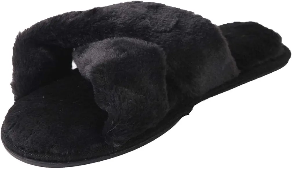Home Slipper Cozy Slippers Women's Light House Indoor Slippers Fuzzy Cross/Open Toe Slippers
