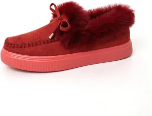 Ladmiple Winter Boots For Women Fashion Warm Fur Lined Snow Boots Outdoor Slip On Comfortable Fashion Short Ankle Booties
