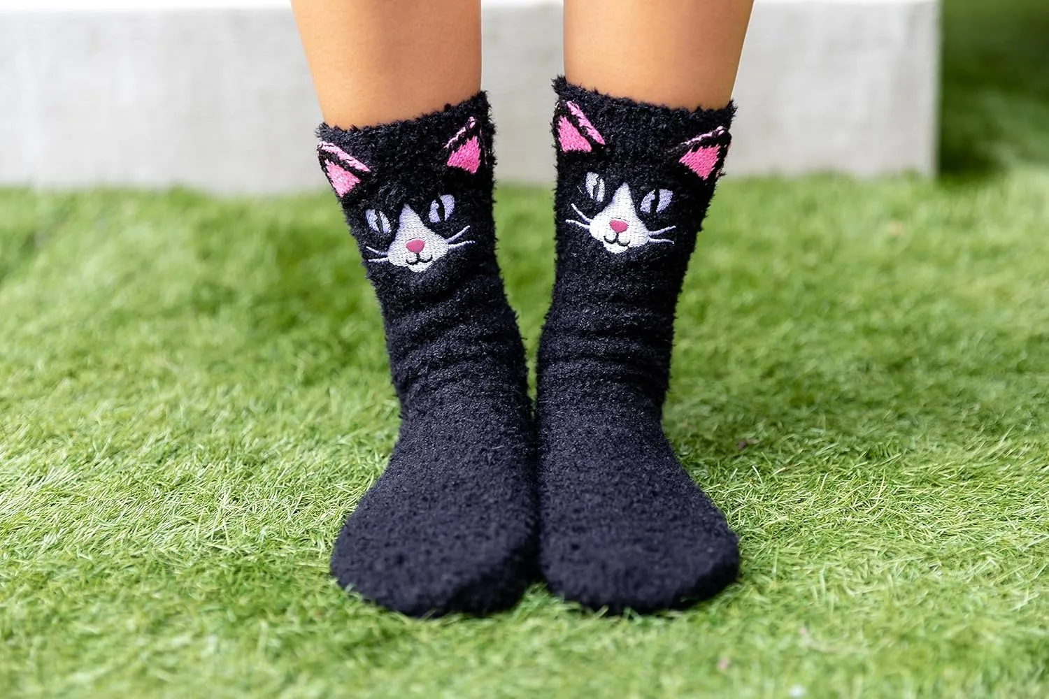 Living Royal Fuzzy Socks and Slippers - Cute and Creative Unique Designs Warm and Soft Comfy Grips on Bottom 100% Polyester