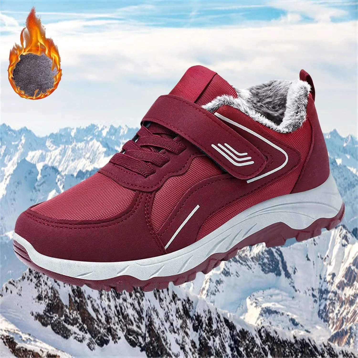 Winter Booties Warm Snow Boots Weather Comfortable And Mid Calf Sneaker aterproof Plush Lined Walking Sneaker