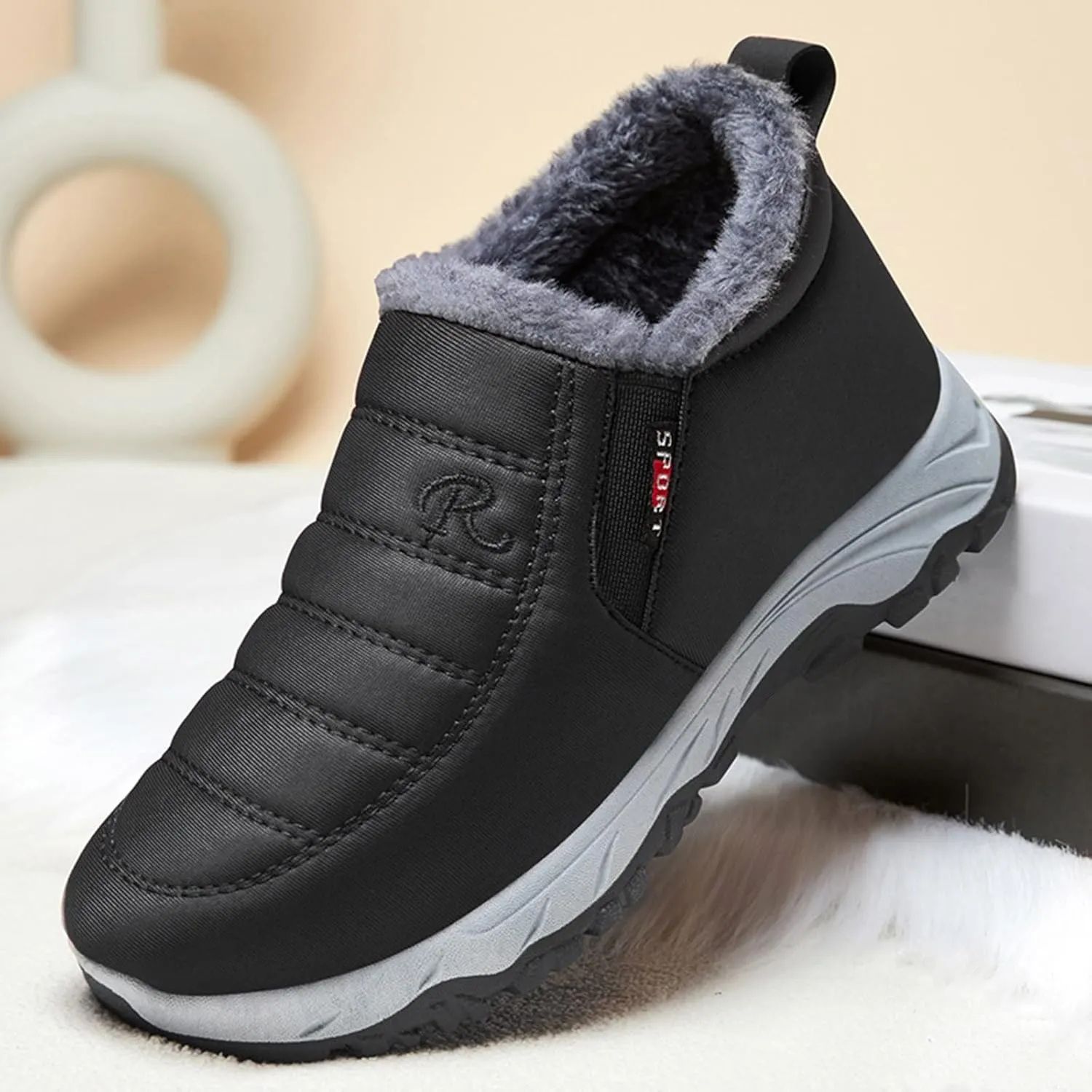 Women Winter Snow Boots Comfortable Warm Plush Lined Slip on Ankle Boots Lightweight Waterproof Outdoor Booties