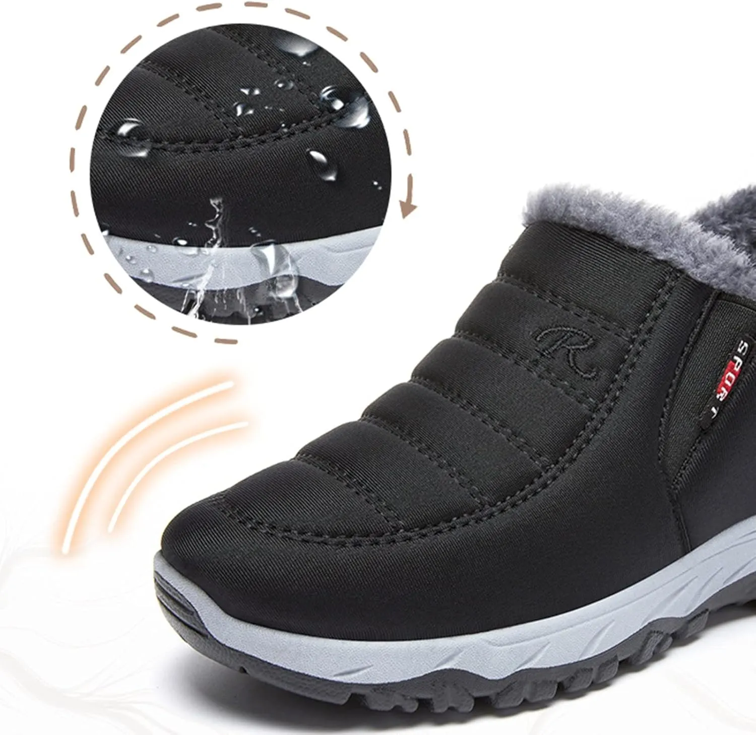Women Winter Snow Boots Comfortable Warm Plush Lined Slip on Ankle Boots Lightweight Waterproof Outdoor Booties