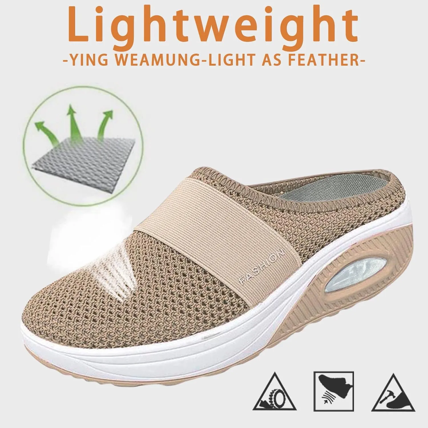 Womens Backless Sneakers Mesh Slip-on Mule Shoes Womens Running Shoes High Top Black Casual Shoes Black Sneakers Platform Tennis Shoe Loafers Casual Slip On