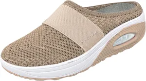 Womens Backless Sneakers Mesh Slip-on Mule Shoes Womens Running Shoes High Top Black Casual Shoes Black Sneakers Platform Tennis Shoe Loafers Casual Slip On