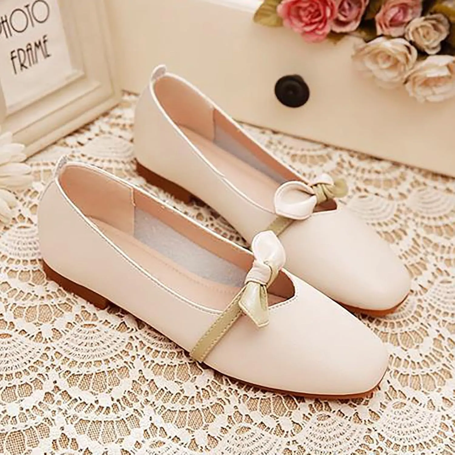 Womens Flats Leisure Shoes Dressy Casual Slip-on Penny Loafers for Business Office Slip On Comfort Walking Shoes Comfy Faux Leather Driving Loafer Shoes