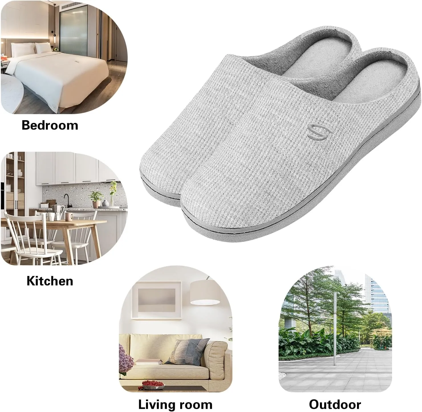 Women's Memory Foam Slipper, Soft House Slippers for Women Indoor Outdoor