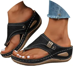 Women's Orthopedic Arch Support Wedge Sandals, Casual Platform Slip On Open Toe Sandals, Unisex-Adults